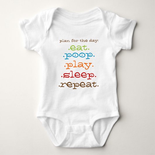 Baby plannen: Eet, Poop, Slaap, Herhaal Funny Shir Romper (Voorkant)