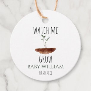 Baby Plant Bekijk mij Grow Waterverf Bedankjes Labels