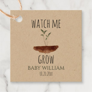 Baby Plant Kijk me groeien Bedankjes Labels