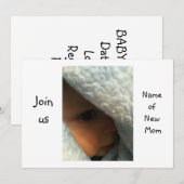 BABY PLAYS PEEK-A-BOO SHOWER INVITATION KAART (Voorkant / Achterkant)