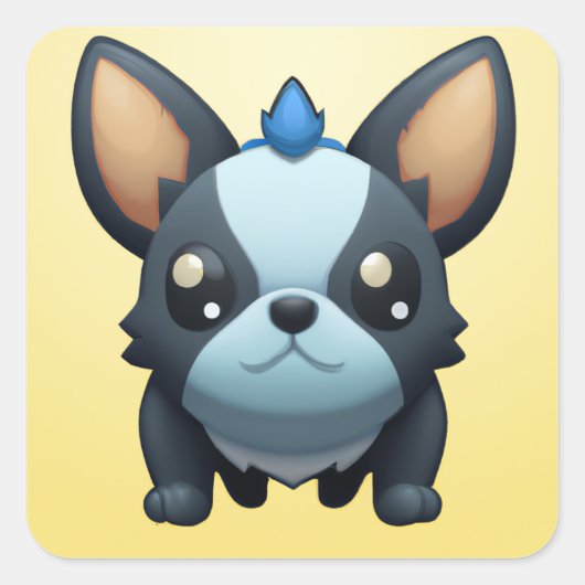 Baby Pokemon Stijl Franse Bulldog Vierkante Sticker (Voorkant)
