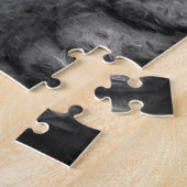 Baby polair Beer met moeder, zwart en wit Legpuzzel (Zijkant)