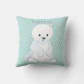 Baby polair Beer pastel groen polak-dot monogram Kussen (Achterkant)