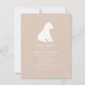 Baby polair Beer Roze Baby shower Kaart (Voorkant)
