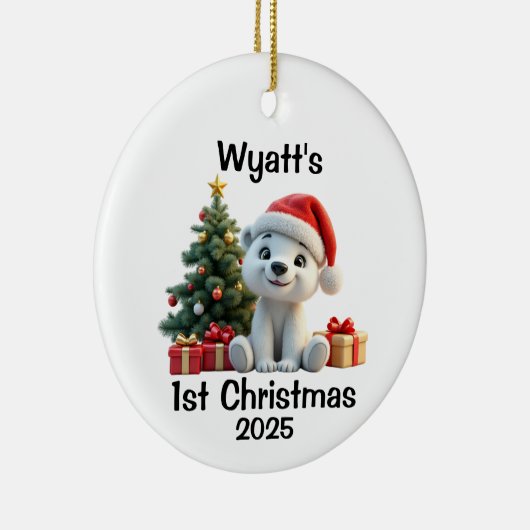 Baby Polar Bear Christmas Keramisch Ornament (Rechts)