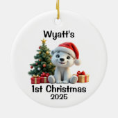 Baby Polar Bear Christmas Keramisch Ornament (Achterkant)