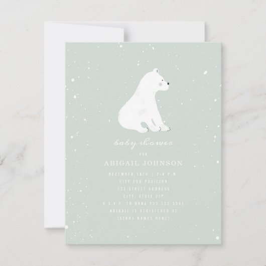 Baby Polar Beer Blue Baby shower Kaart (Voorkant)