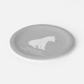 Baby Polar Beer Cub Grey Winter Baby shower Papieren Bordje (Gekanteld)
