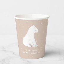 Baby Polar Beer Cub Pink Winter Baby shower
