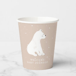 Baby Polar Beer Cub Pink Winter Baby shower Papieren Bekers