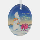 Baby Polar Beer Eerste Baby kerst Glas Ornament (Voorkant Rechts)