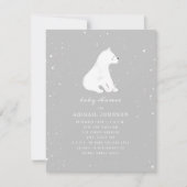 Baby Polar Beer grijs Baby shower Kaart (Voorkant)