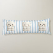 Baby Polar Beer op Stripes Lichaamskussen (Achterkant)