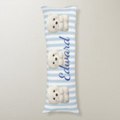 Baby Polar Beer op Stripes Lichaamskussen (Voorkant Verticaal)