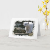 Baby Polar Beer Wenskaart Kaart (Gele Bloem)
