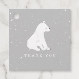 Baby Polar Beren welp wintergrijs Baby shower Bedankjes Labels