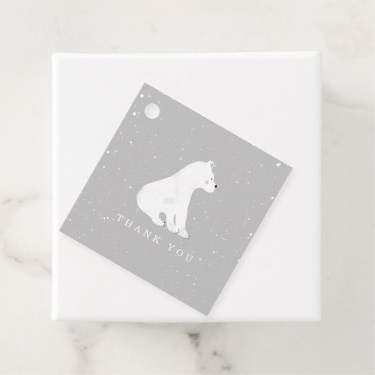 Baby Polar Beren welp wintergrijs Baby shower Bedankjes Labels (In situ)