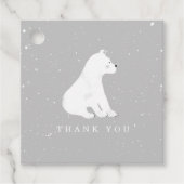 Baby Polar Beren welp wintergrijs Baby shower Bedankjes Labels (Voorkant)