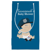 Baby politieagent Baby shower geschenktas Klein Cadeauzakje (Voorkant)