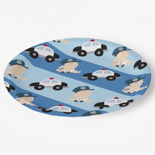 Baby Politieagent Cop Car Custom Paper Bord (Gekanteld)