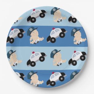 Baby Politieagent Cop Car Custom Paper Bord