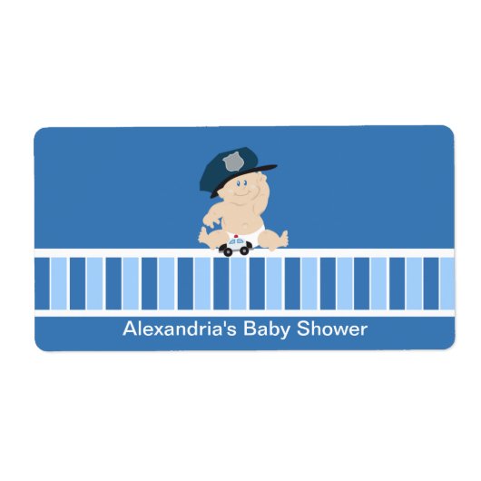 Baby Politieagent Waterfles sticker (Voorkant)