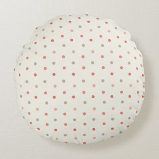 Baby polka dot patroon in warme tinten rond kussen