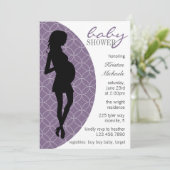Baby pomp Silhouette Invite [Paars] Kaart (Staand voorkant)