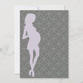 Baby pomp Silhouette Invite [Paars] Kaart (Achterkant)