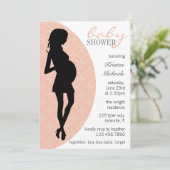 Baby pomp Silhouette nodigt [Perzikpatroon] uit Kaart (Staand voorkant)