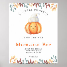 Baby Pompoen baby shower Mom-osa bar Poster