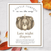 Baby Pompoen Beer Late night luiers spel Poster