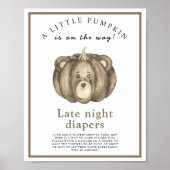 Baby Pompoen Beer Late night luiers spel Poster (Voorkant)