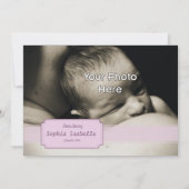 Baby Pony en Butterflies Girl Birth Announding Aankondiging (Achterkant)