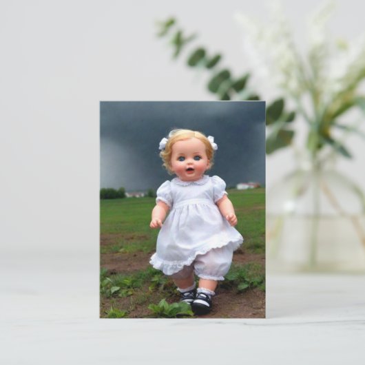 Baby-pop loopt van Storm Briefkaart (Staand voorkant)