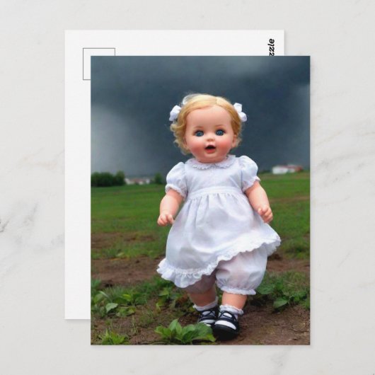 Baby-pop loopt van Storm Briefkaart (Voorkant / Achterkant)