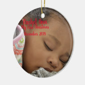 Baby portret keramische cirkelvormgeving keramisch ornament (Links)