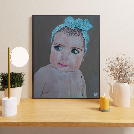 Baby Portret schilderij van Alfred Fox Canvas Afdruk