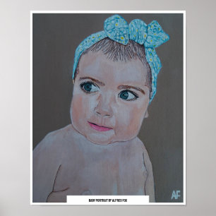 Baby Portret schilderij van Alfred Fox Poster