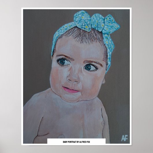 Baby Portret schilderij van Alfred Fox Poster (Voorkant)