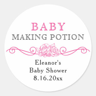 Baby Positie roze Baby shower gunstig voor teken Ronde Sticker