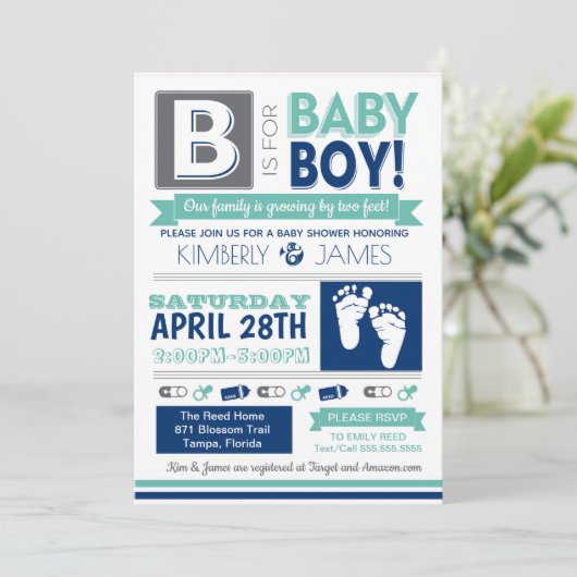 Baby Poster Stijljokeruitnodiging Kaart (Staand voorkant)