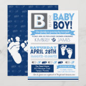 Baby Poster Stijljongen - uitnodiging 3 (Voorkant / Achterkant)