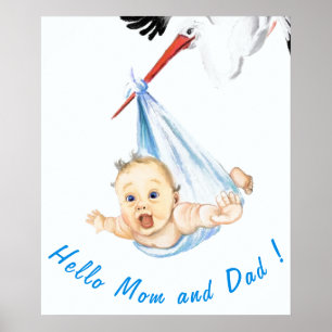 Baby Poster verfvun Jouw tekst