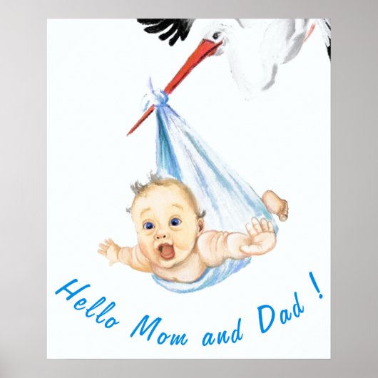 Baby Poster verfvun Jouw tekst (Voorkant)