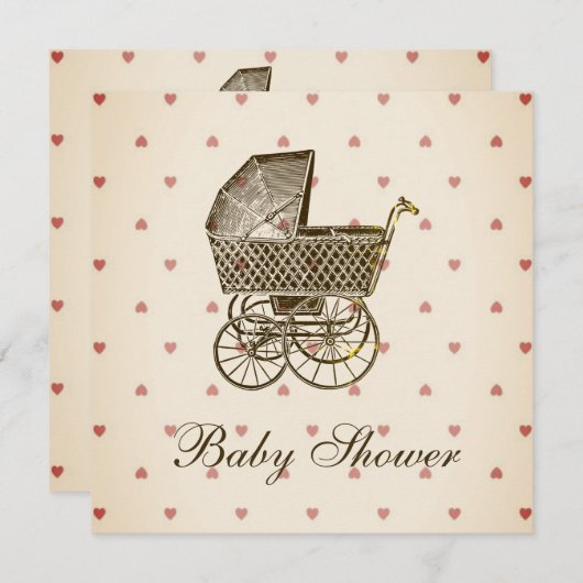  BABY PRAM | BABY SHOWER KAART (Voorkant / Achterkant)