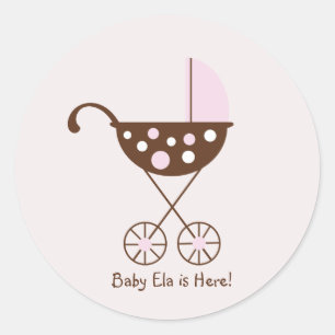 Baby Pram Mod Sticker Roze