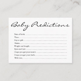 Baby Prediction Kaart Baby shower - Eenvoudig Contactkaartje