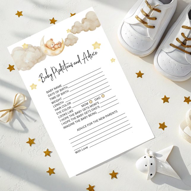 Baby Predictions and Advice Baby Shower card  (Creator heeft geüpload)