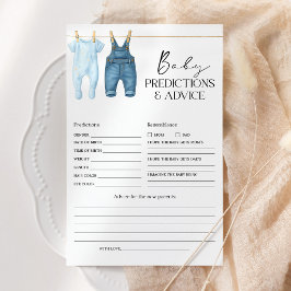 Baby Predictions and Advice Denim Blue Jean Shower